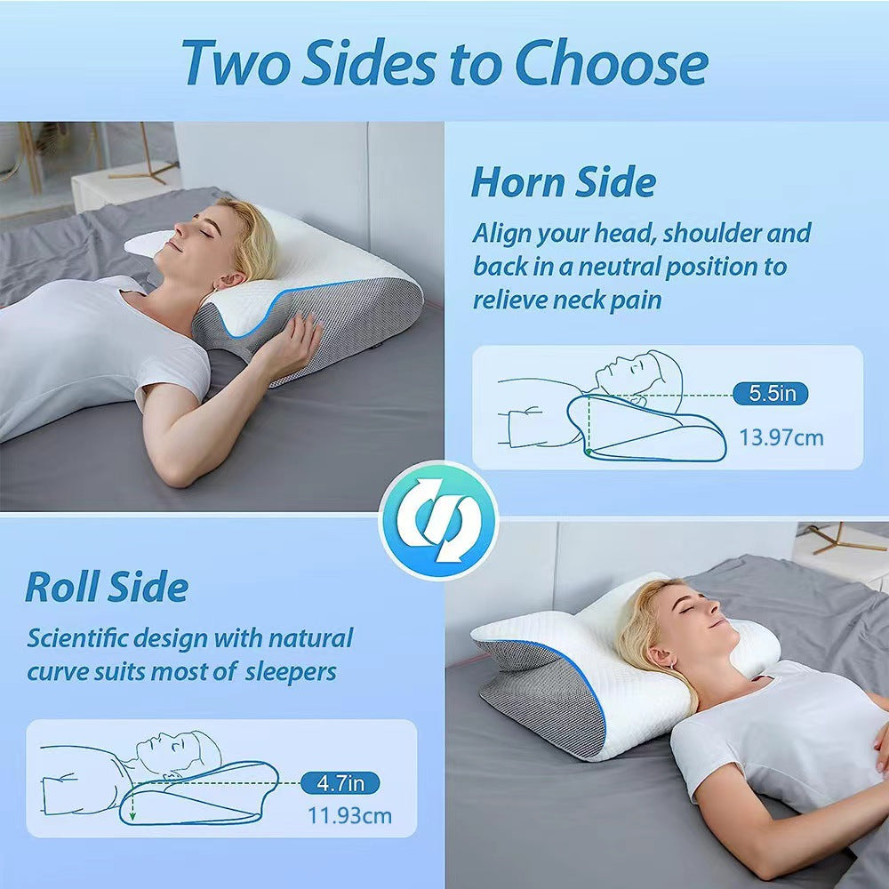 新しいAmazonバタフライ枕 ネックピロー 睡眠メモリ枕 スローレバウンド ホテル ゼロプレッシャー枕コア 頸椎枕