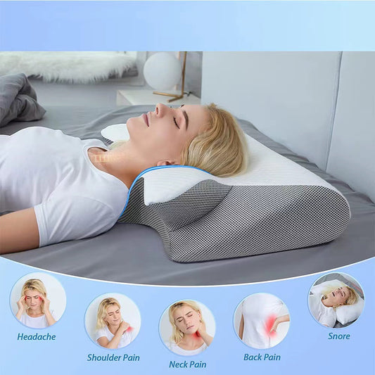 新しいAmazonバタフライ枕 ネックピロー 睡眠メモリ枕 スローレバウンド ホテル ゼロプレッシャー枕コア 頸椎枕